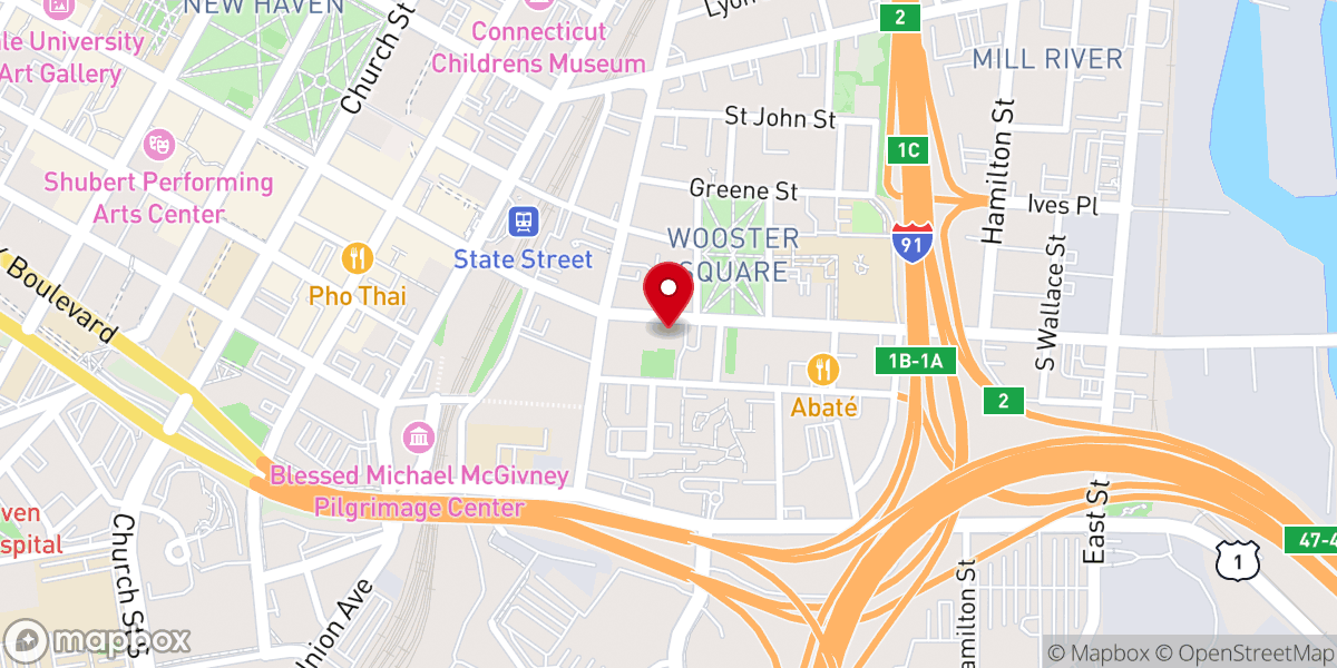 Map showing location of New Haven Historic Mansion