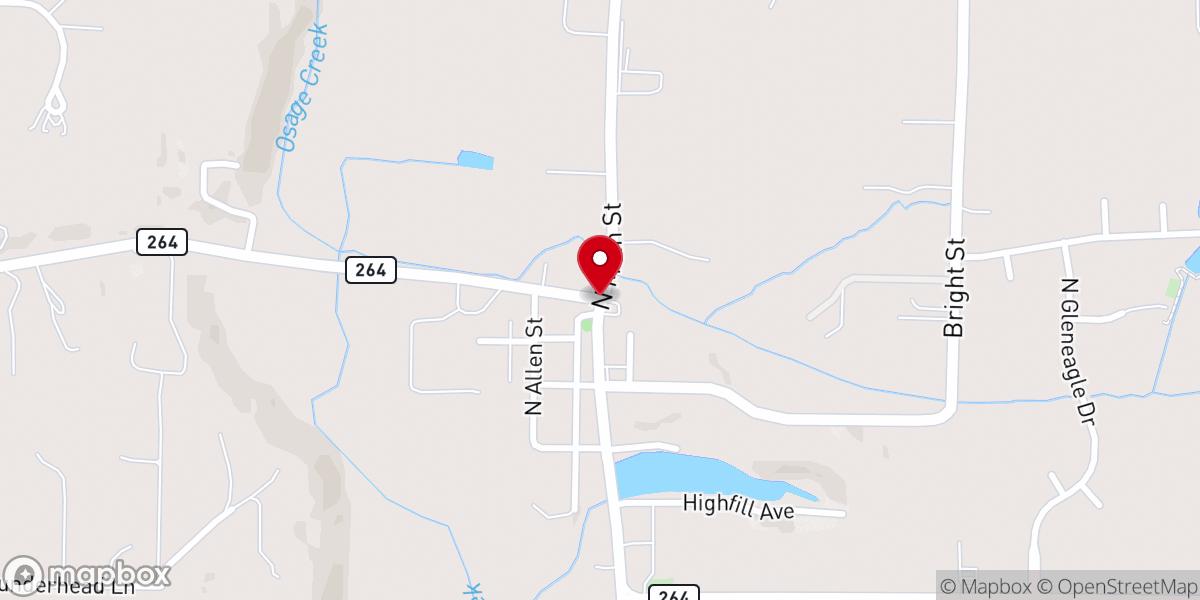Map showing location of Cave Springs