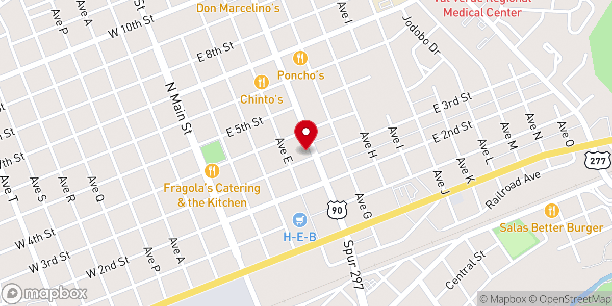 Map showing location of River City Doughnut & Coffee