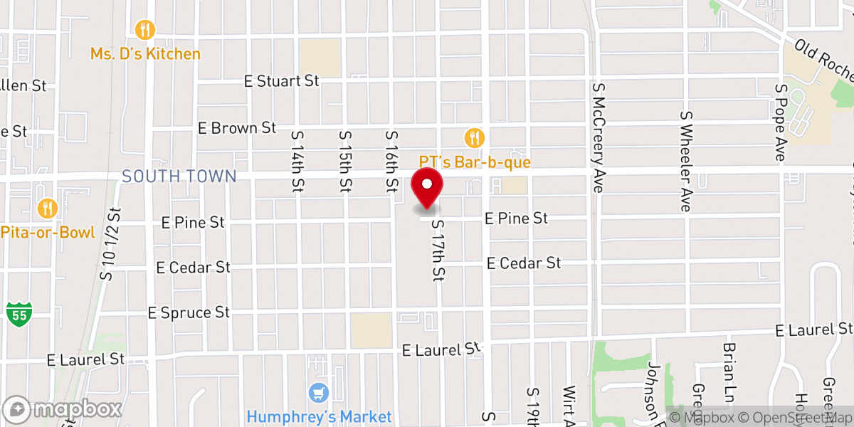 Map showing location of New Jerusalem Missionary Baptist
