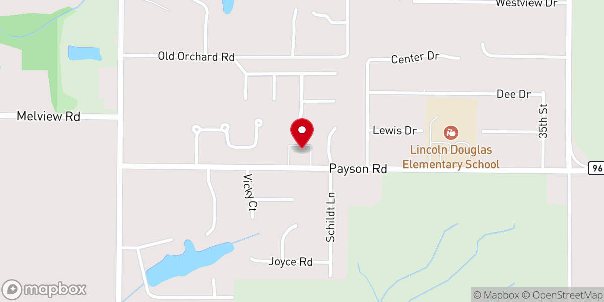 Map showing location of River of Life Church