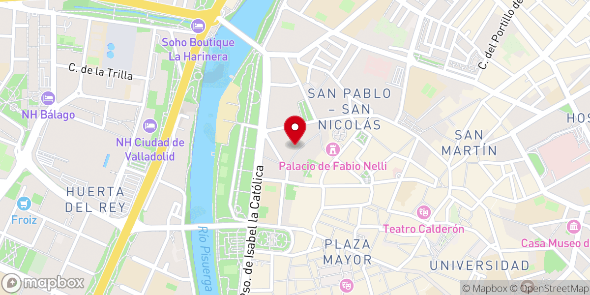 Map showing location of Monasterio de Santa Catalina de Siena