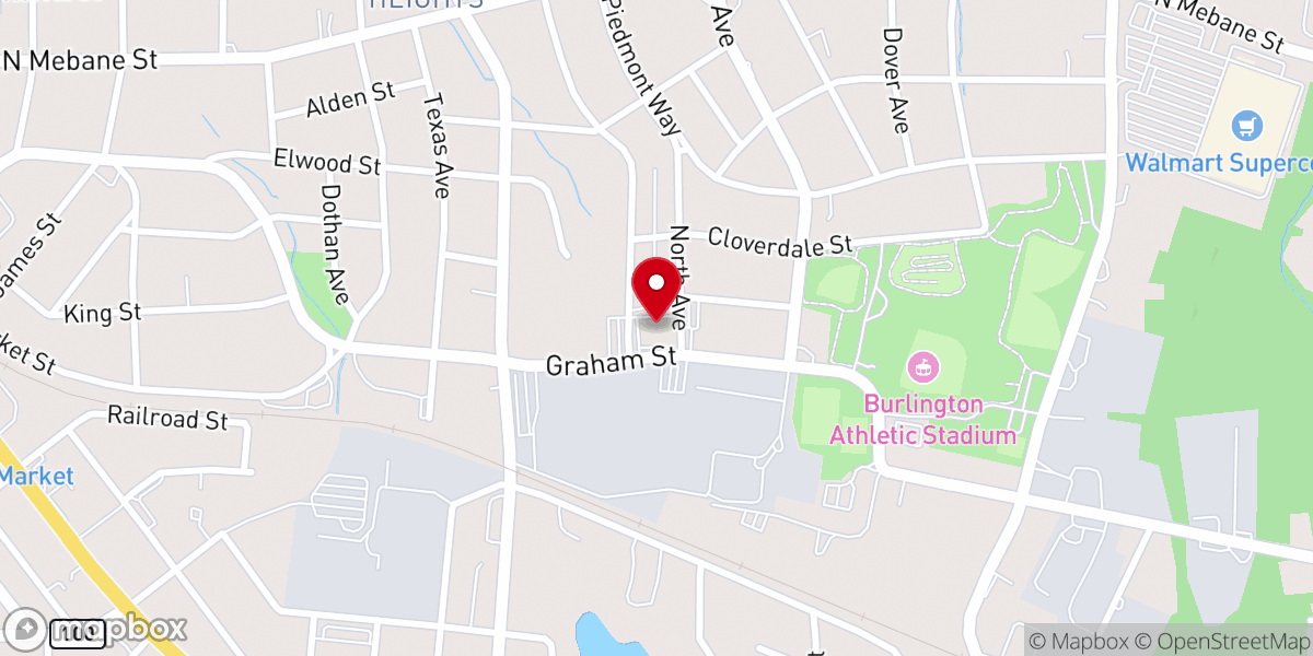 Map showing location of Glen Hope Baptist Church