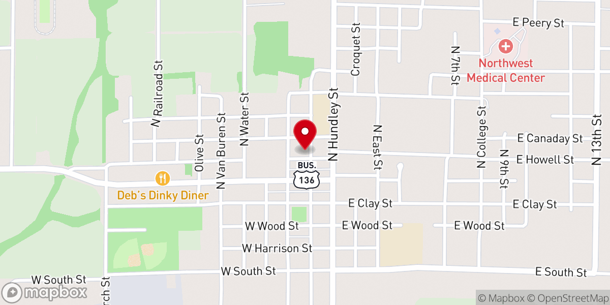Map showing location of United Methodist Church