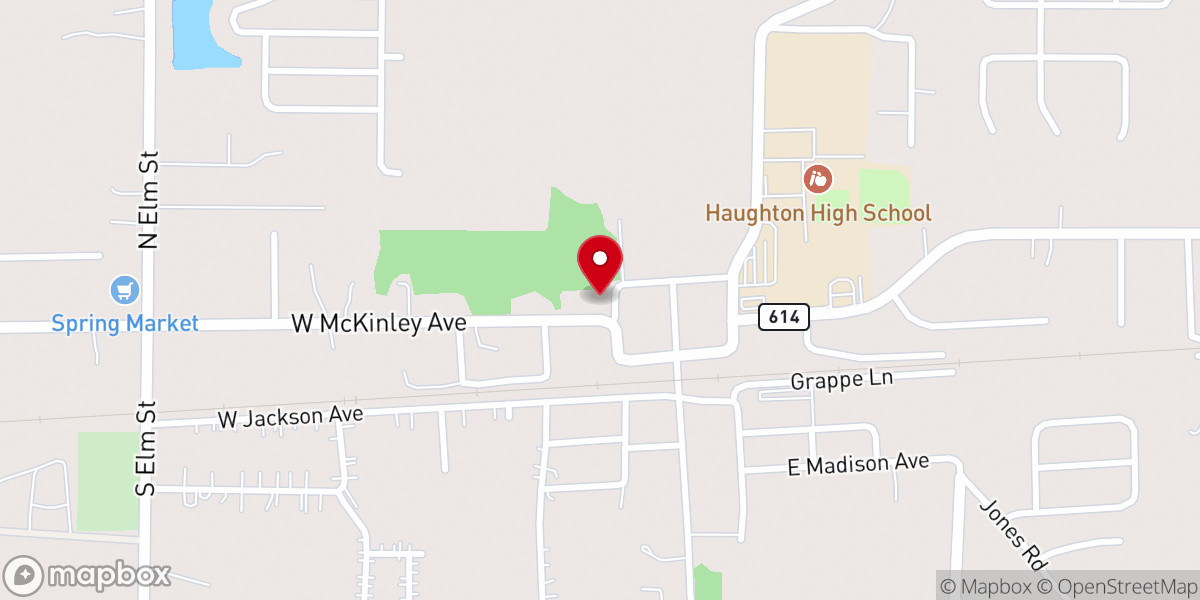 Map showing location of Bossier Parish Libraries Haughton Branch