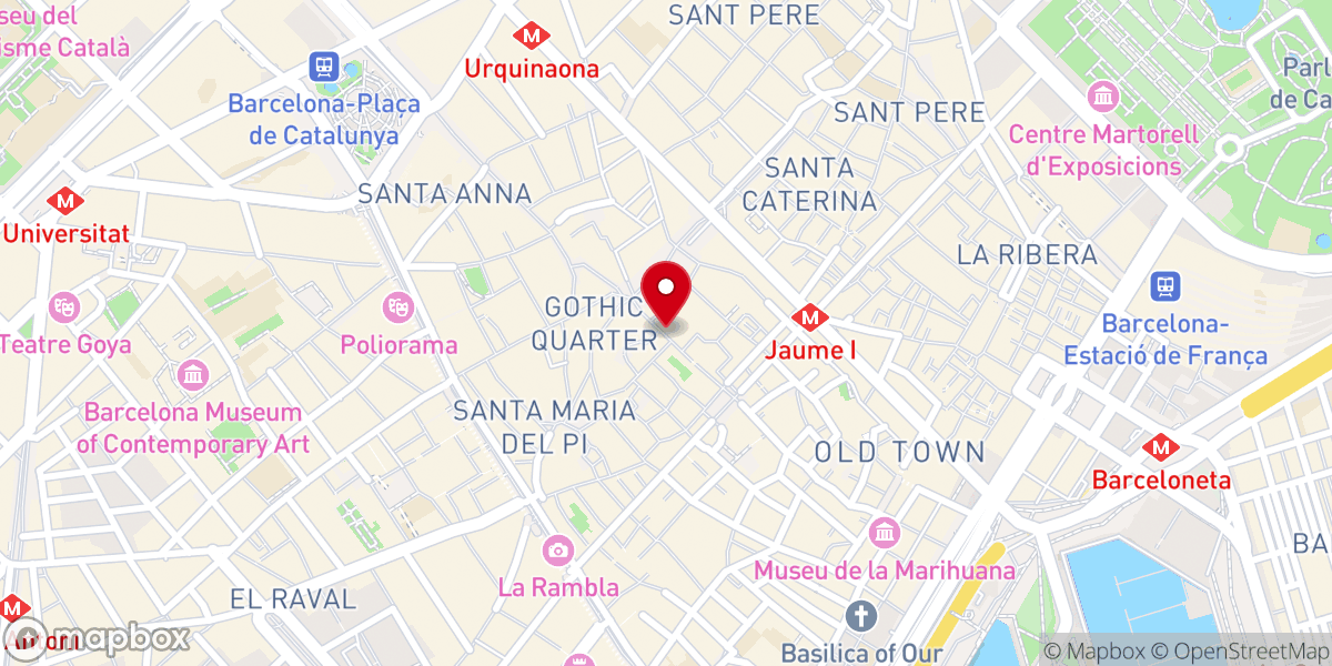 Map showing location of Botiga de la Catedral de Barcelona