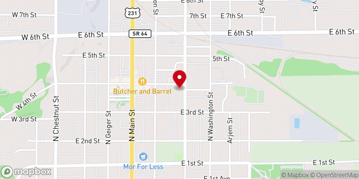 Map showing location of River of Life Church