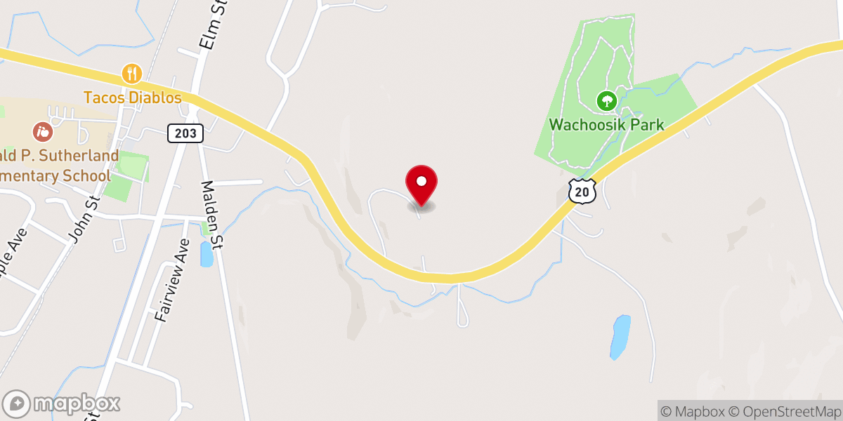 Map showing location of Pinetree Apartments