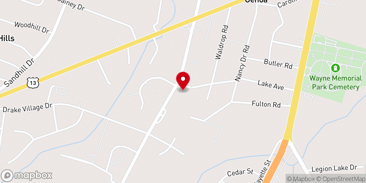 Map showing location of Woodland Friends Church
