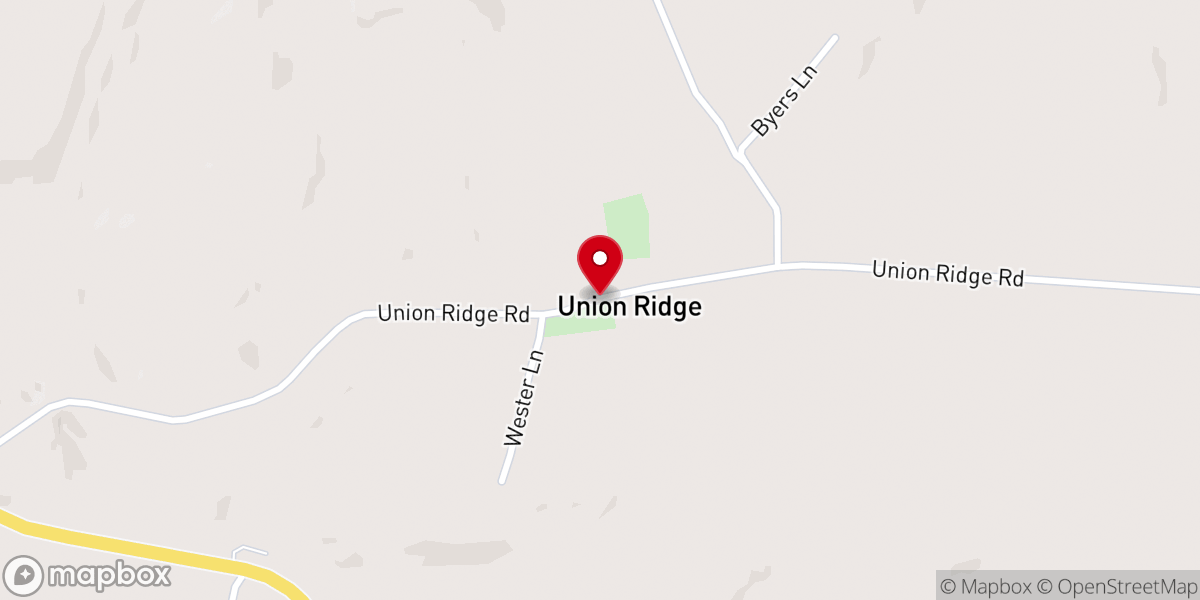 Map showing location of Union Ridge General Baptist Church