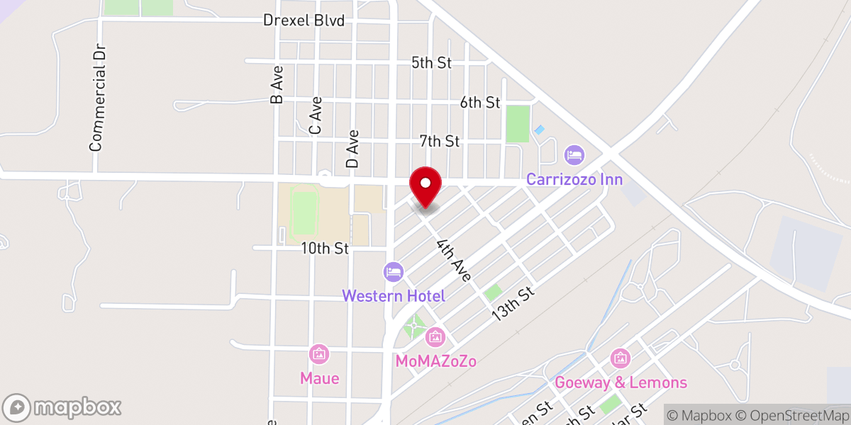 Map showing location of First Baptist Church
