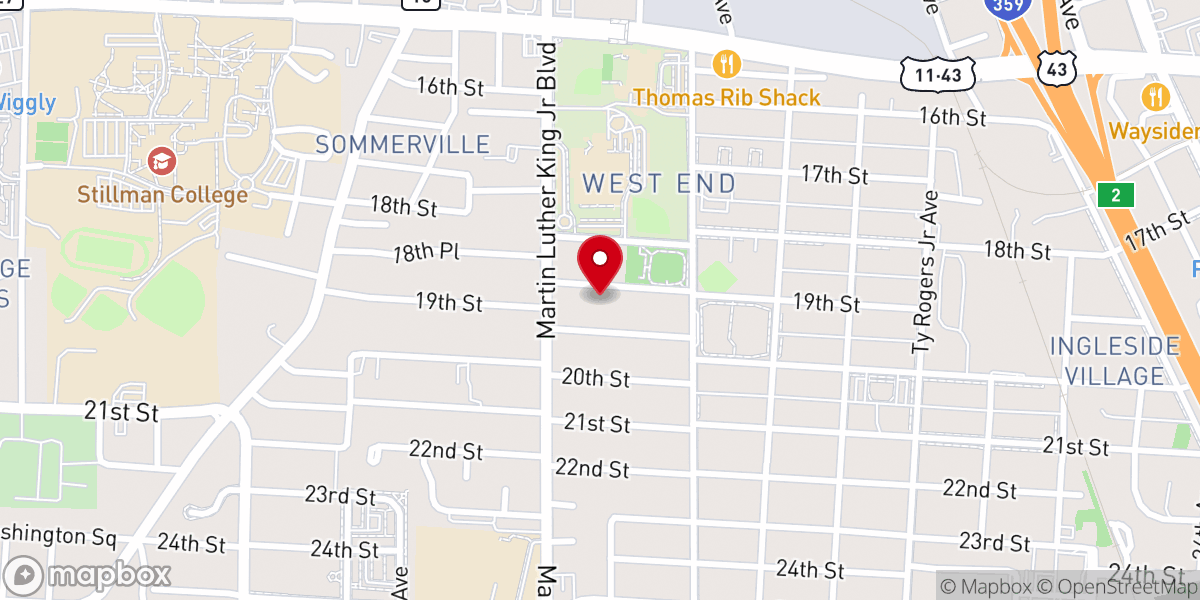 Map showing location of 19th Street Pentecostal Church