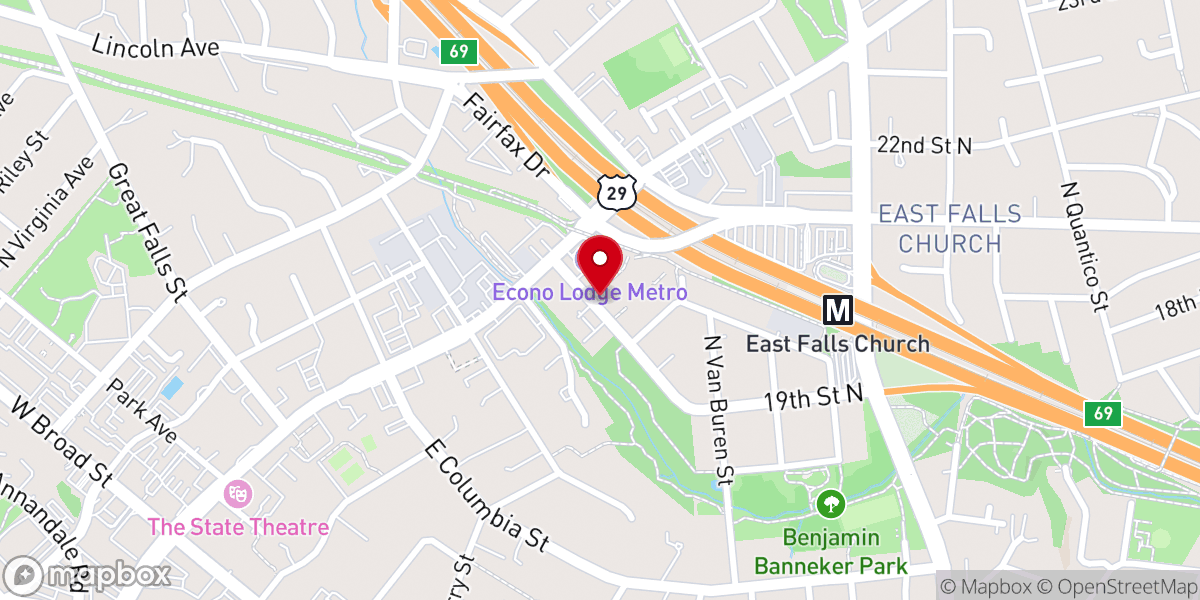 Map showing location of The Point at Falls Church