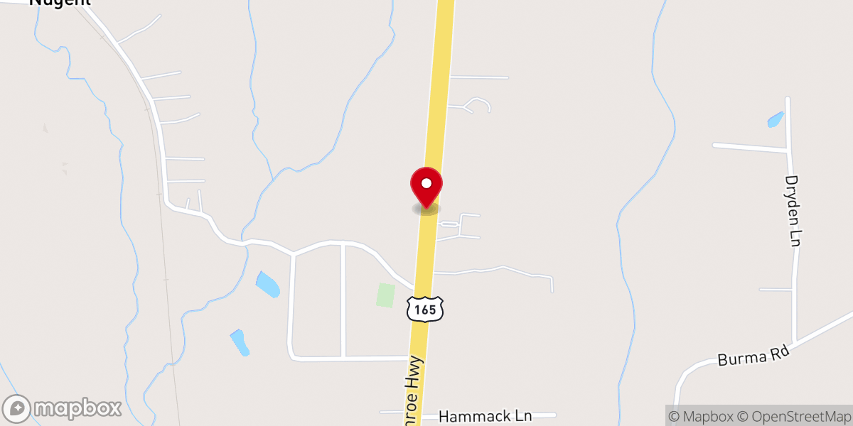 Map showing location of Kitchens Creek Baptist Church