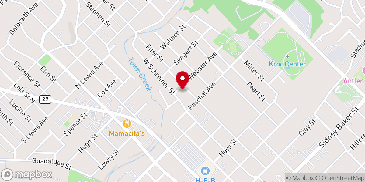 Map showing location of Mt. Olive Baptist Church