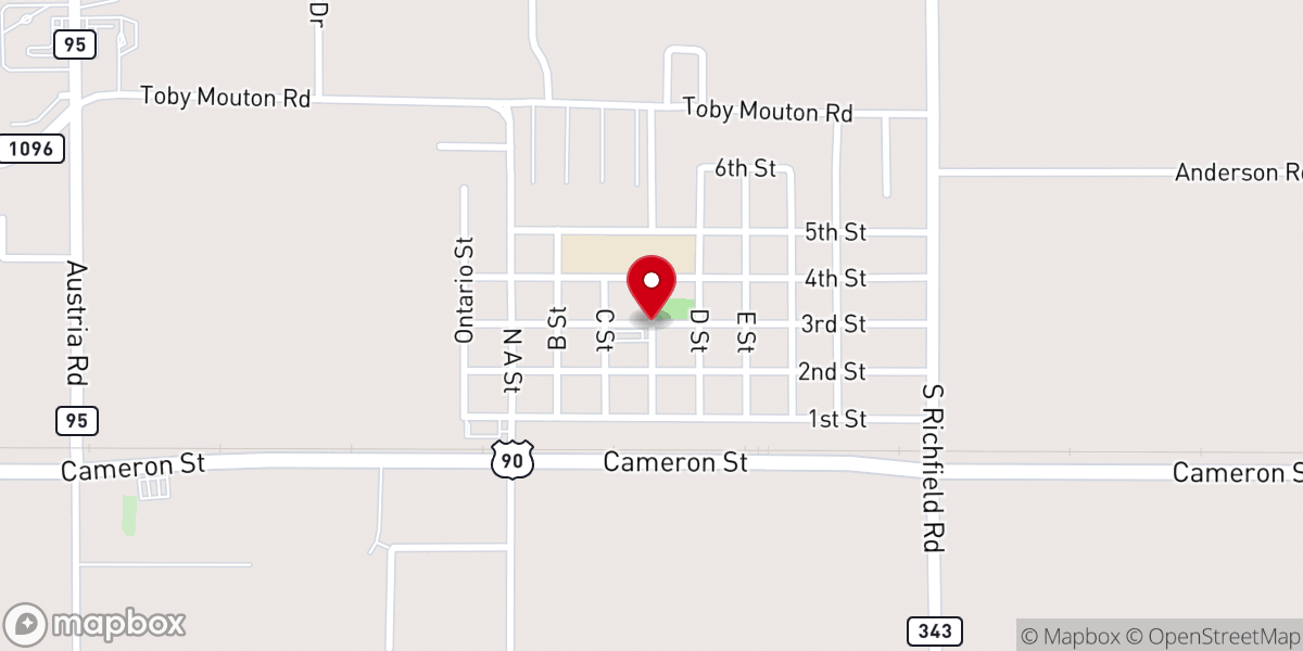 Map showing location of Duson Community Center