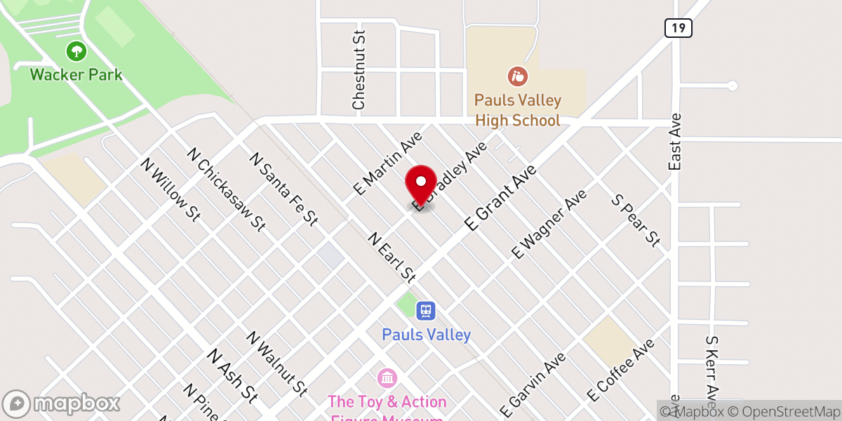 Map showing location of Church of the Nazarene