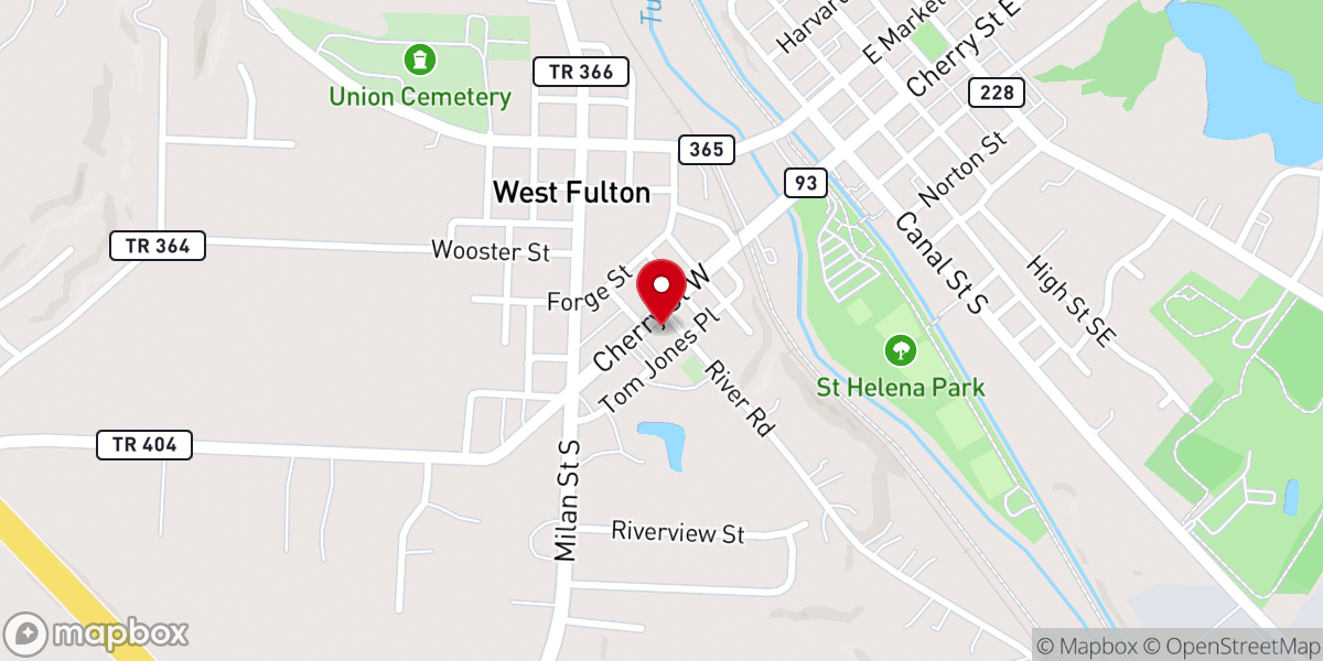 Map showing location of Canal Fulton United Methodist Church