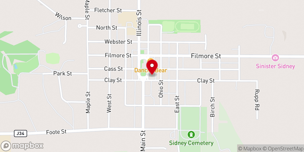Map showing location of West Central Community Action Outreach Office
