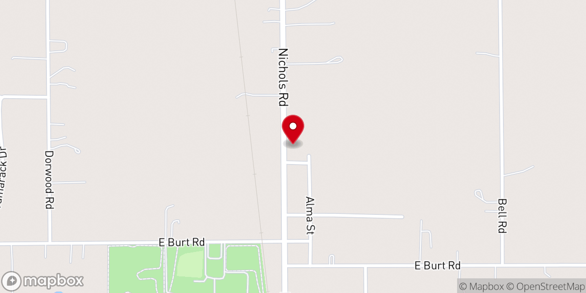 Map showing location of Burt Fellowship Church