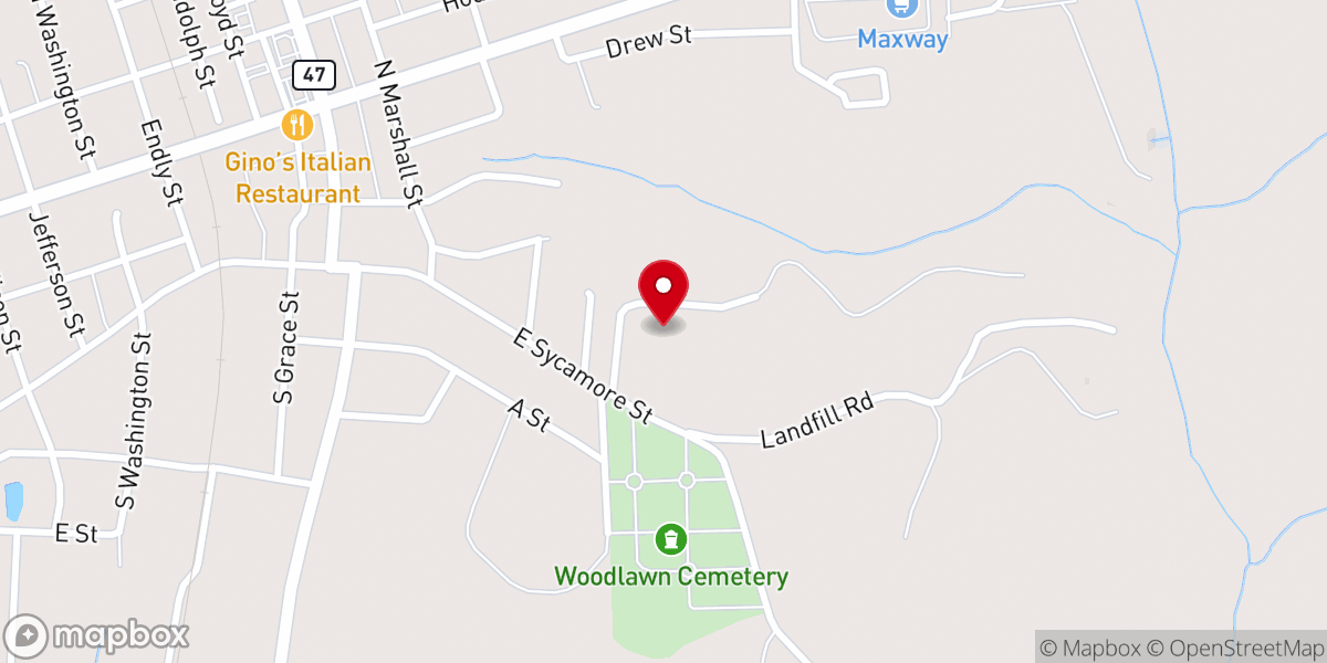 Map showing location of Chase City Church