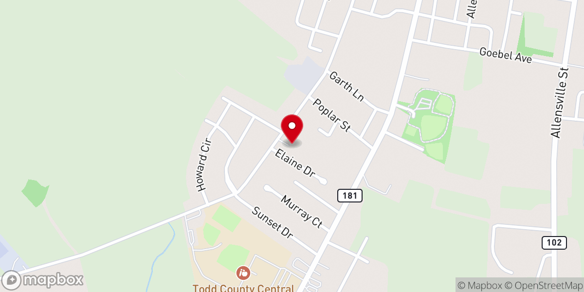 Map showing location of Calvary Baptist Church