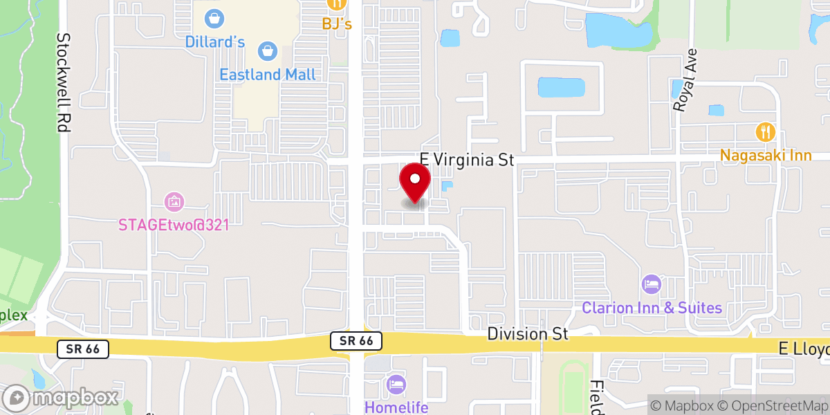 Map showing location of House of Prayer Evansville
