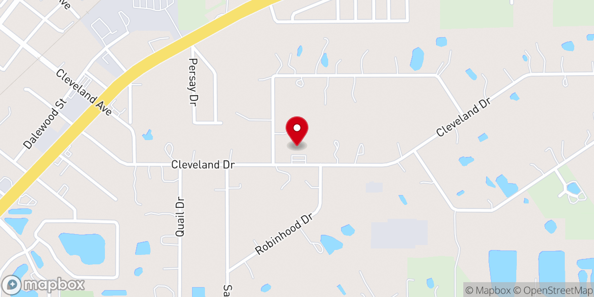 Map showing location of First Baptist Church of Cleveland