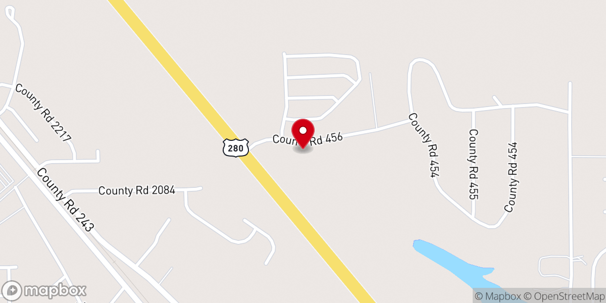 Map showing location of Courts of Praise Worship Center