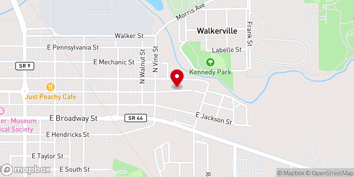 Map showing location of Shelby County Weddings