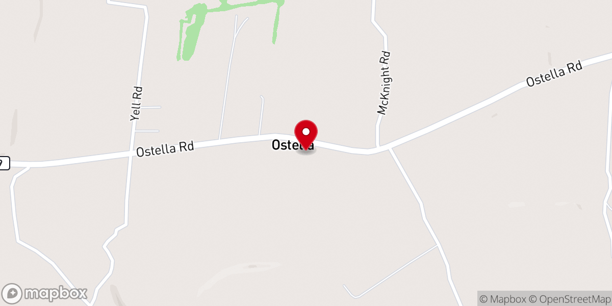 Map showing location of Ostella Church of Christ