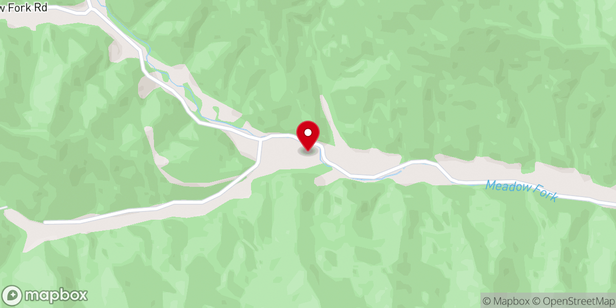 Map showing location of Meadow Fork Church