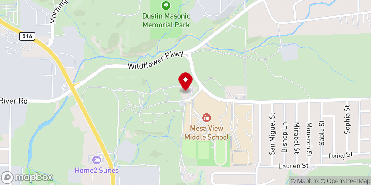 Map showing location of Mountain Vista Baptist Church