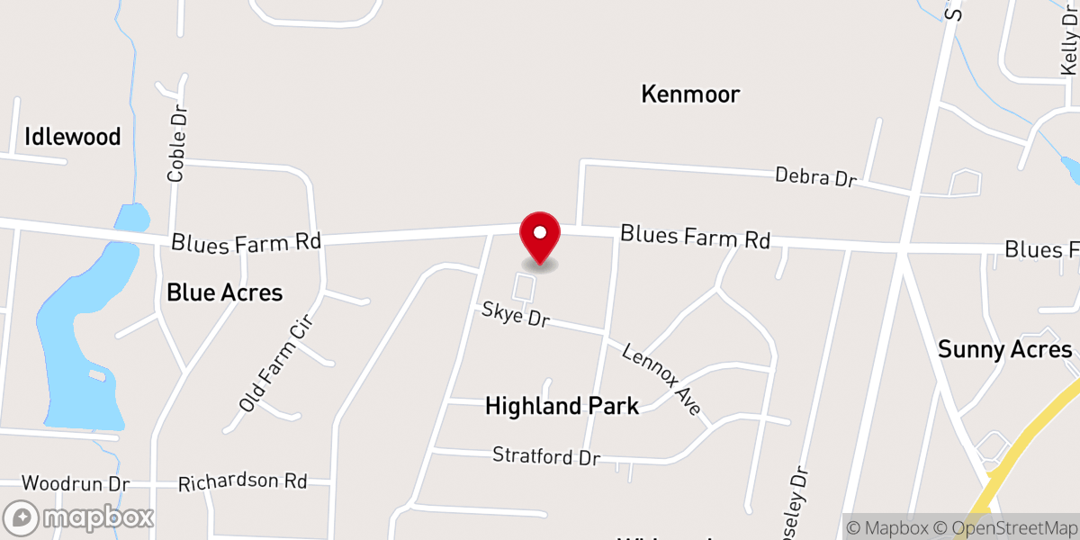 Map showing location of Trinity Presbyterian Church