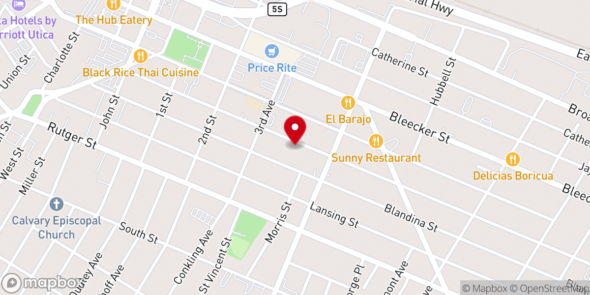 Map showing location of Ministerio Hispano en Utica UMC
