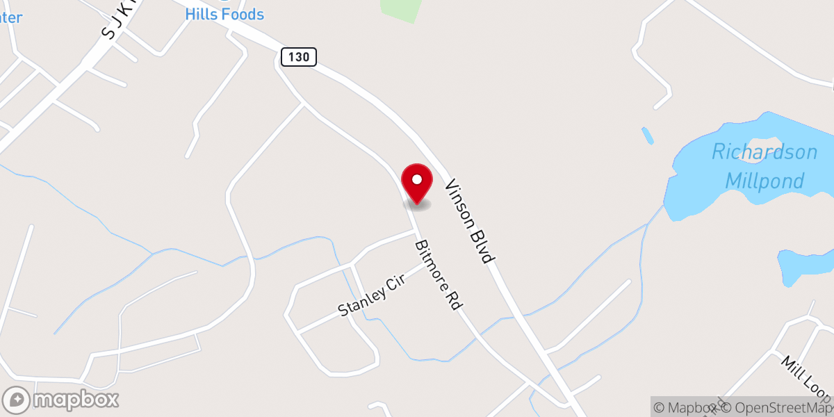 Map showing location of Cherry Grove Missionary Baptist Church