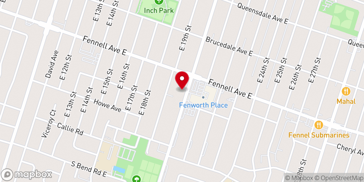 Map showing location of Mount Hamilton Baptist Church