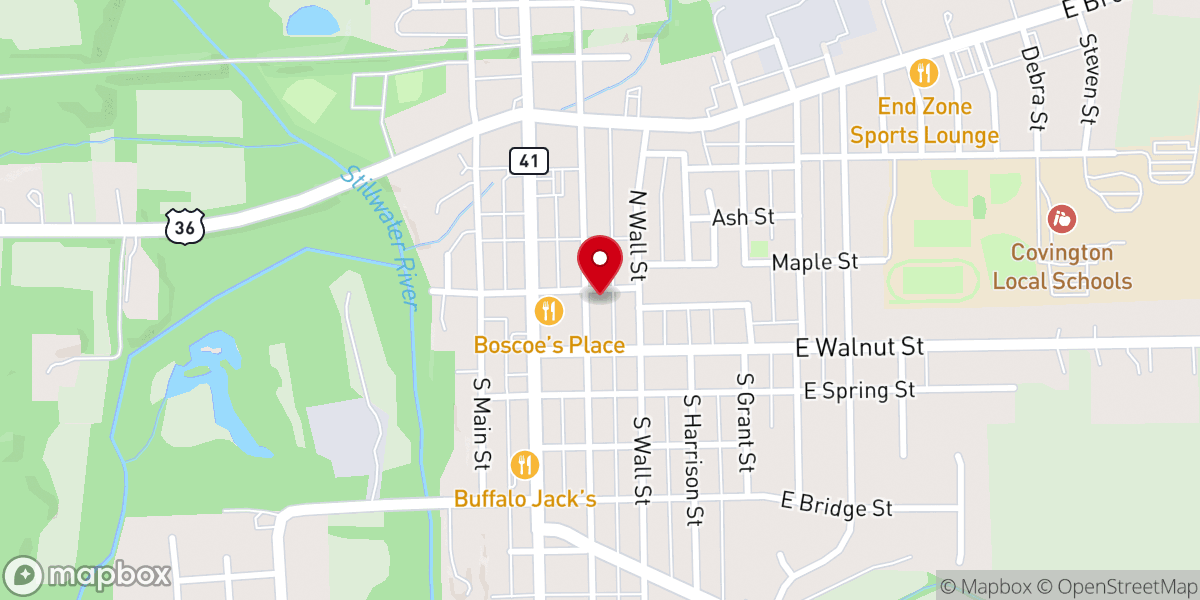 Map showing location of Covington Presbyterian Church