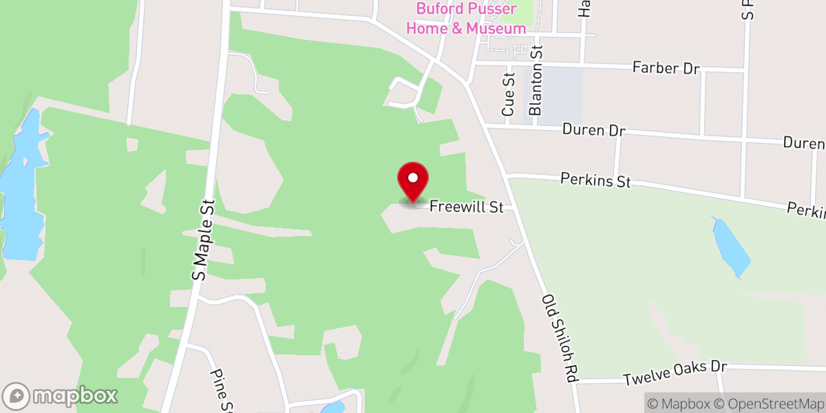 Map showing location of Adamsville Free Will Baptist Church