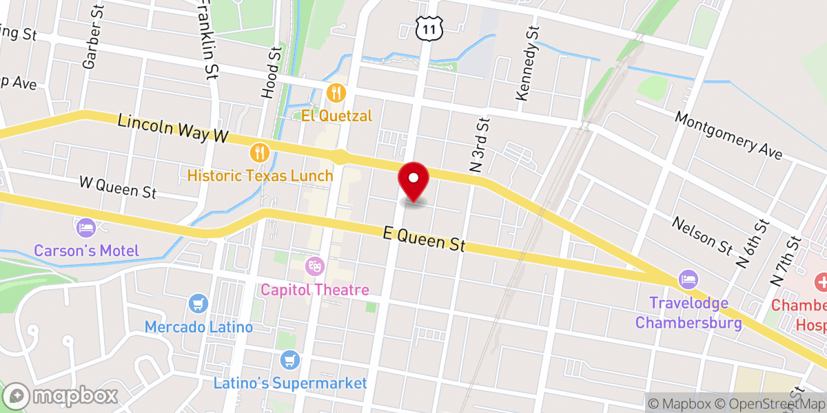 Map showing location of Trinity Episcopal Church