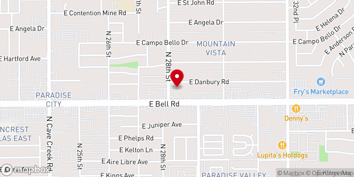 Map showing location of Church of God of Prophecy