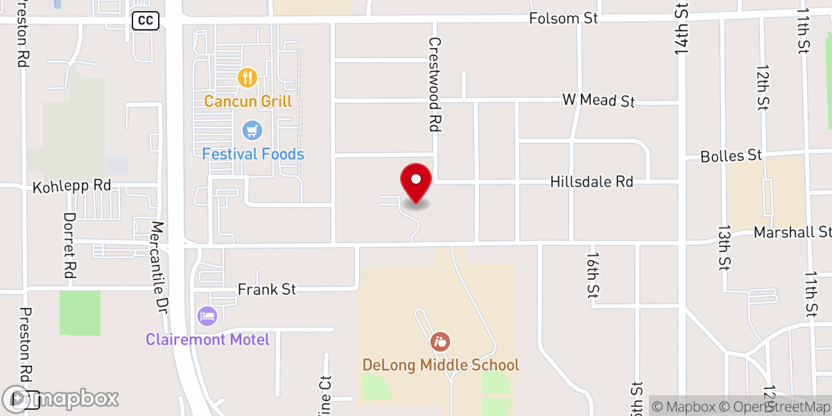 Map showing location of Plymouth United Church of Christ