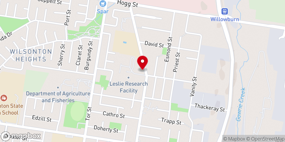 Map showing location of Northside Baptist Church