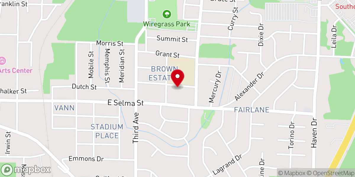 Map showing location of Park Chapel AME Church