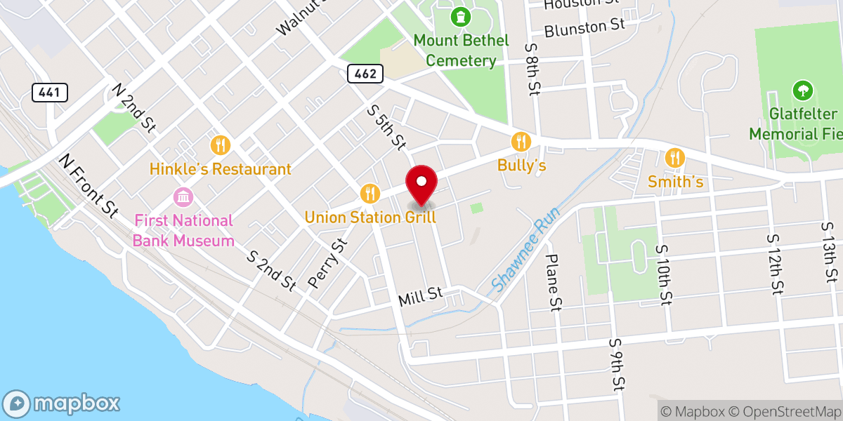 Map showing location of Mt Zion Ame Church