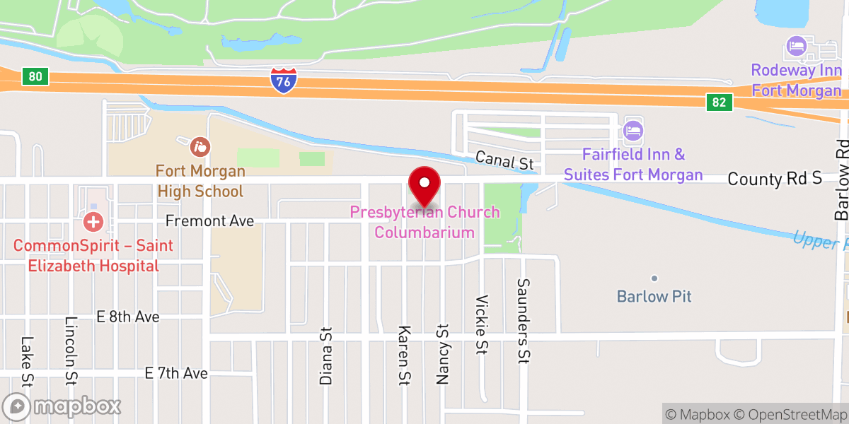 Map showing location of United Presbyterian Church
