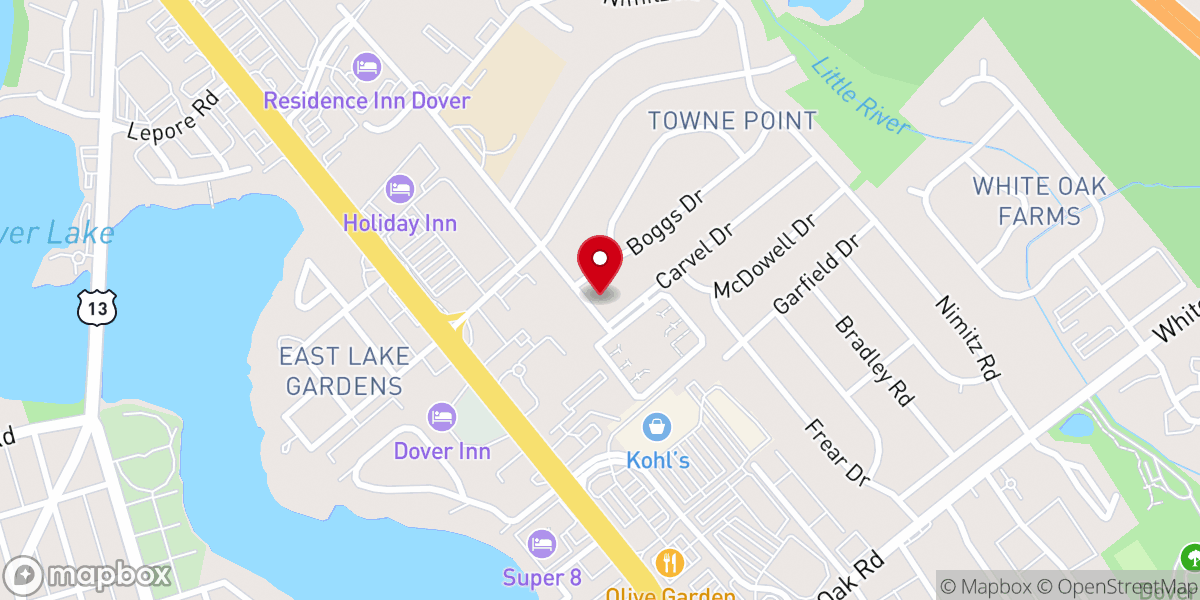 Map showing location of First River Baptist Church