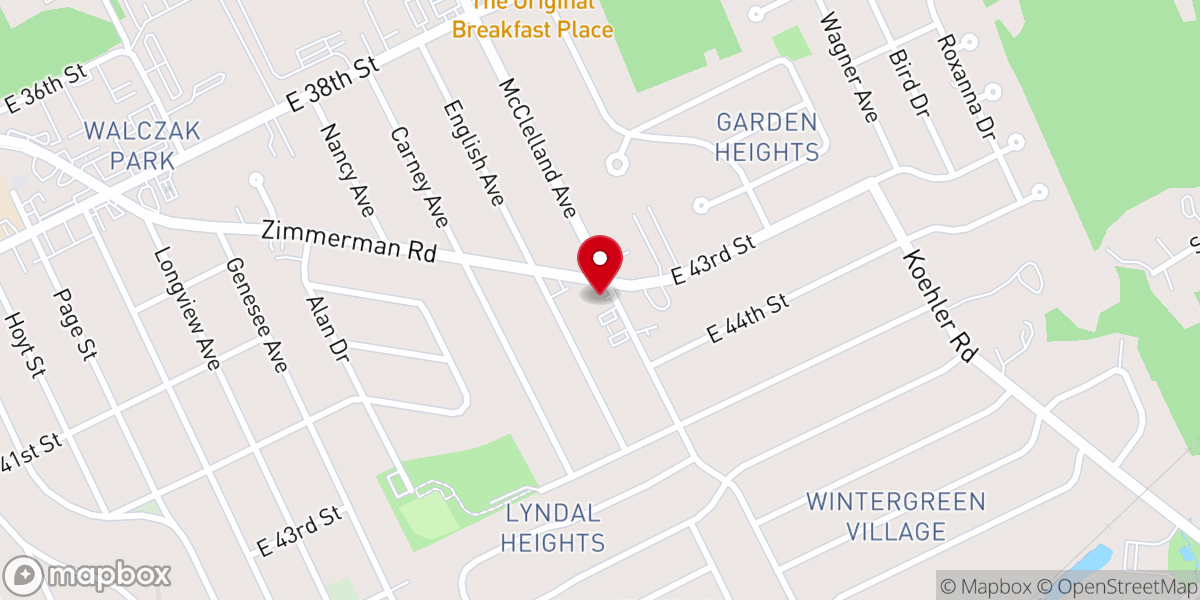 Map showing location of Garden Heights Baptist Church