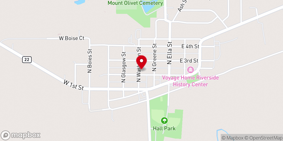 Map showing location of Trinity United Methodist Church