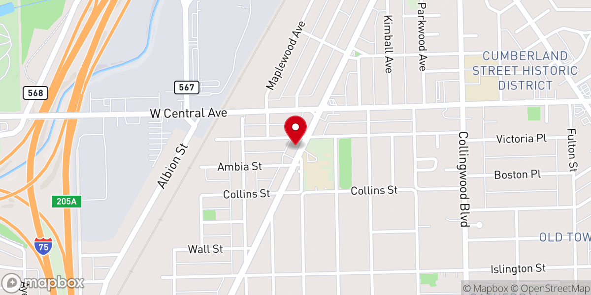 Map showing location of True Light Pentecostal Church